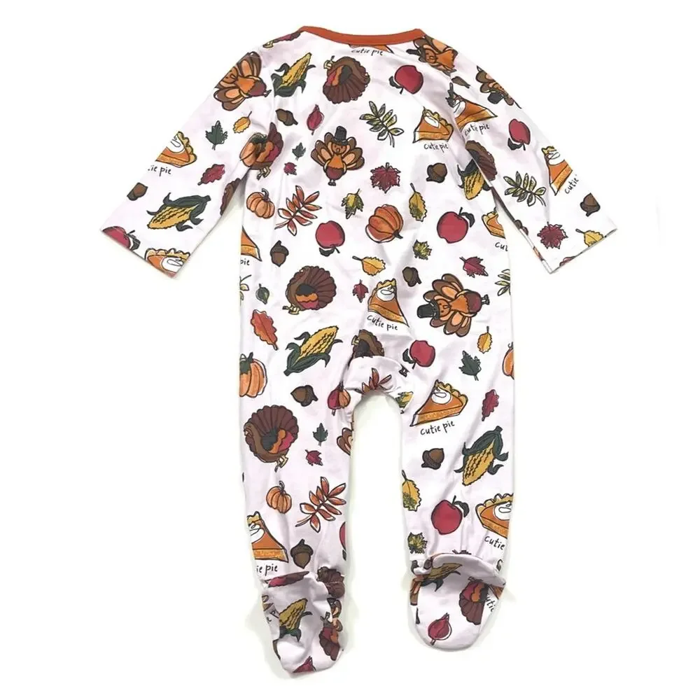 Mud Pie Girl Turkey Print Sleeper